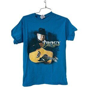 Gildan Tracy Lawrence Concert Tour T Shirt Womens Small Short Sleeve Blue Music